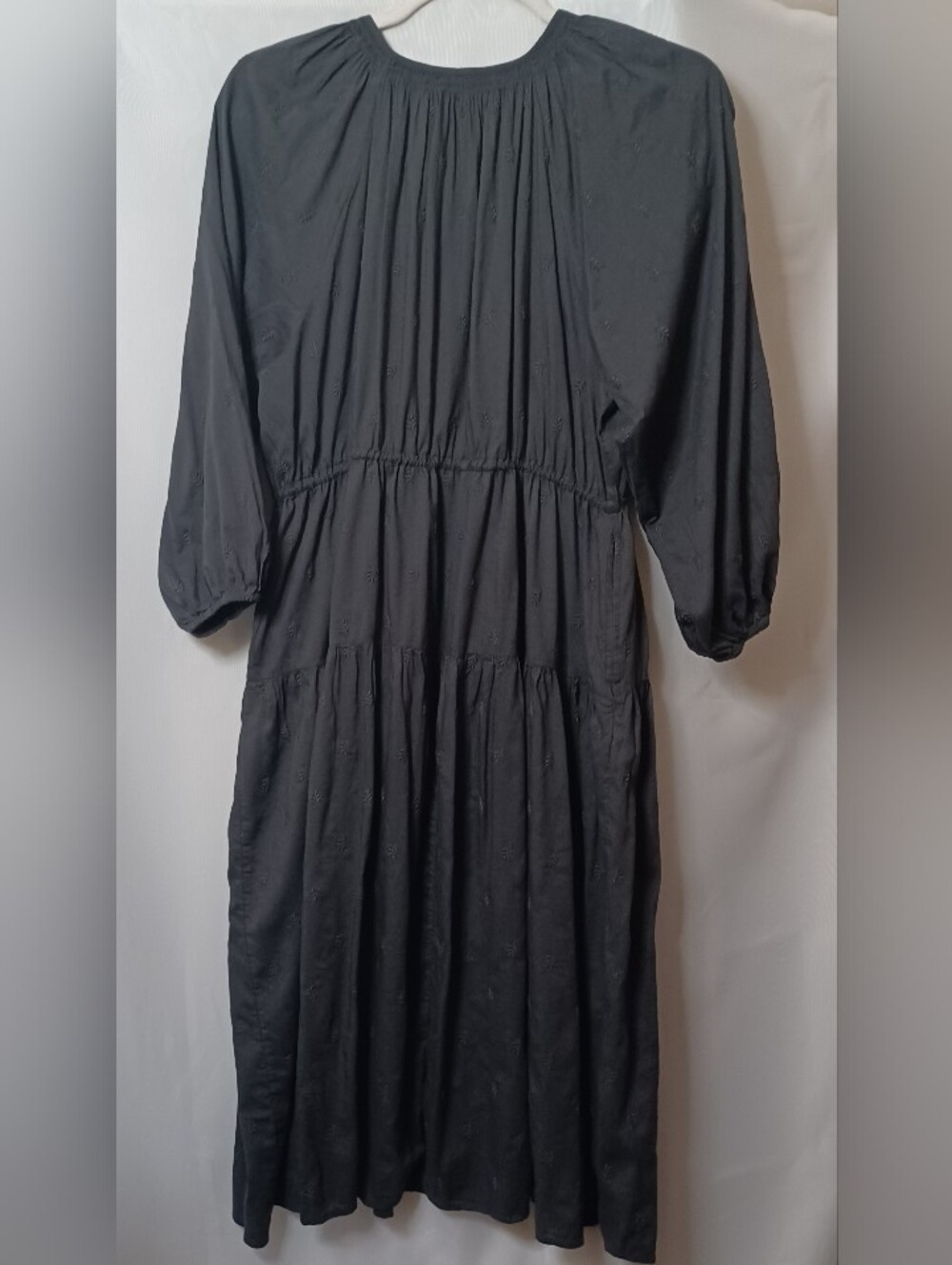 Old Navy Dark Gray Floral Embroidered Fabric Midi Dress. Size XXL. - Picture 7 of 10